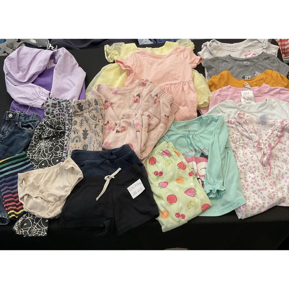 Mixed Brands Clothes Lot of 22pcs Girls 2T/24m Dresses Tops Pants Pajamas Disney